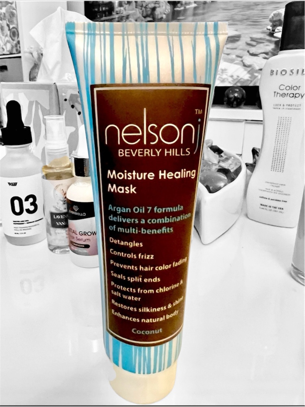Nelson J Beverly Hills Argan Oil 7 Moisture Healing Mask - 3.4 Oz New